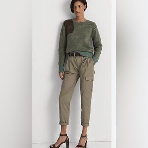 Lauren Ralph Lauren micro sanded twill cargo pants, green , size 10